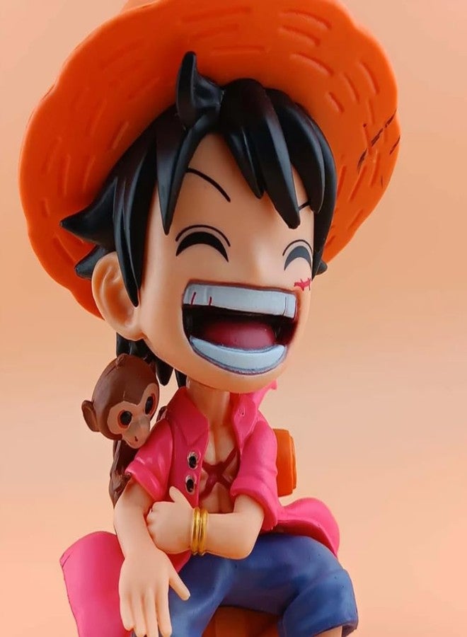 Blue Aura Monkey D Luffy Action Figure Height-13cm |with Box | Multicolour Collectible PVC | Luffy Naughty with Monkey - Image 2
